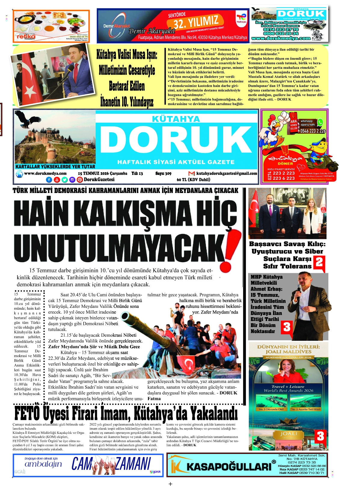 16 Temmuz 2026 Doruk Gazetesi