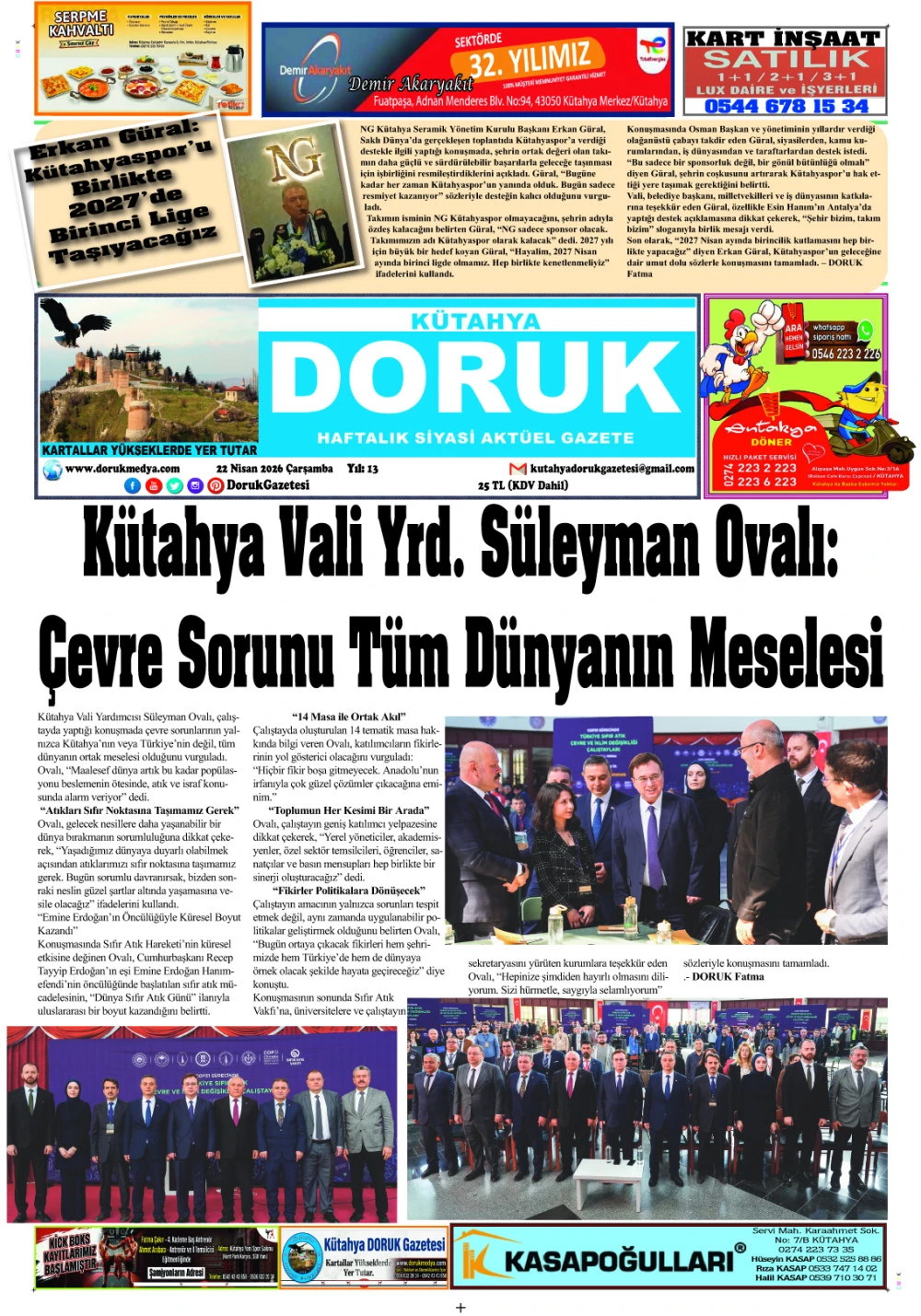 22 Nisan 2026 Doruk Gazetesi
