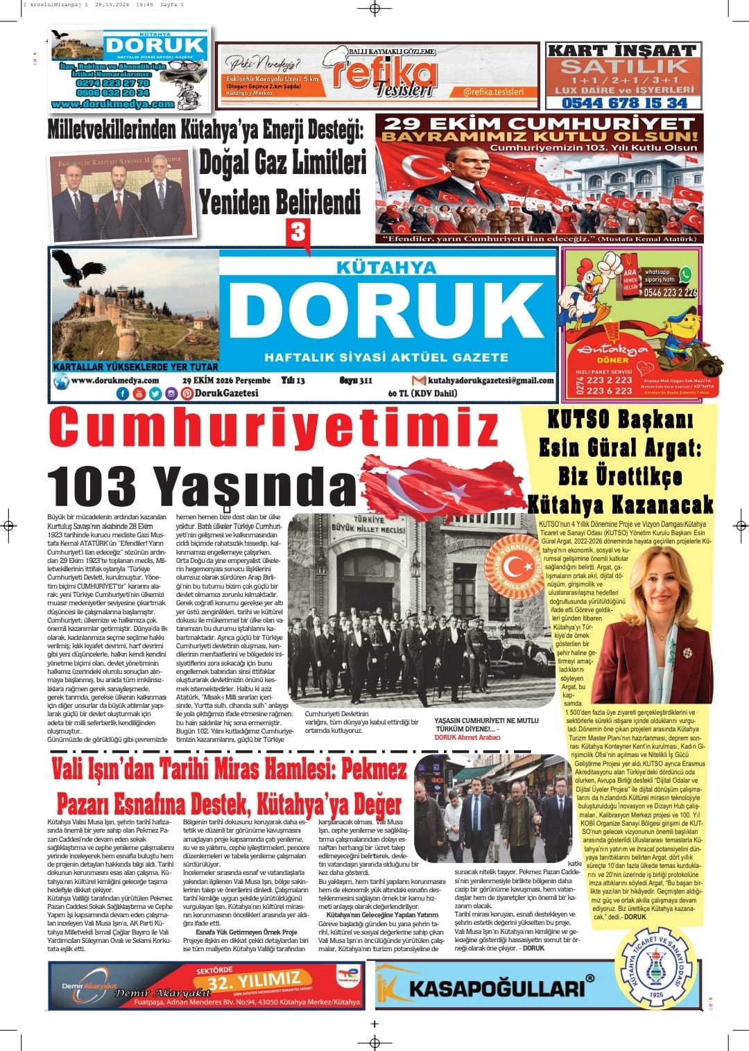 29 Ekim 2026 Doruk Gazetesi