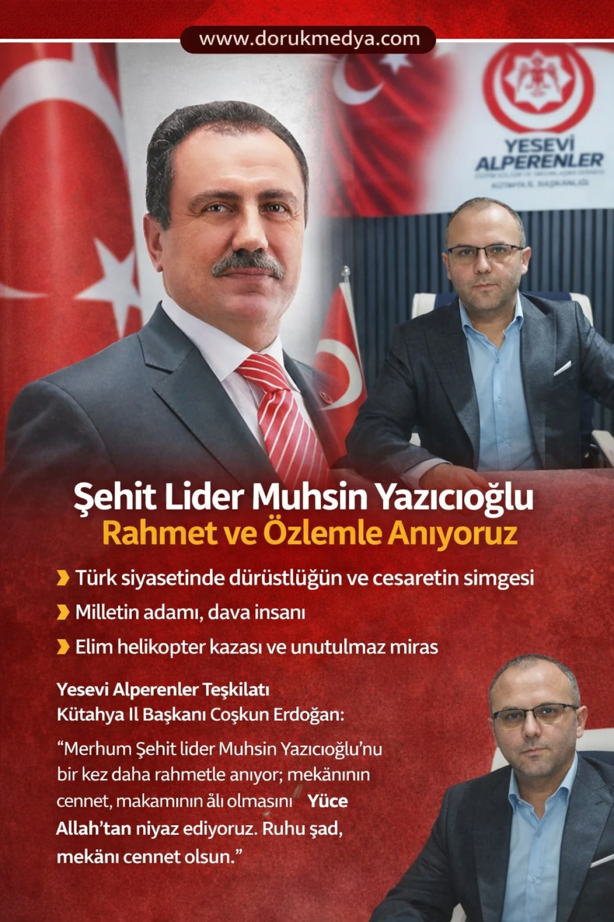 Şehit Lider Muhsin Yazıcıoğlu'nu Rahmet ve &Ouml;zlemle Anıyoruz 